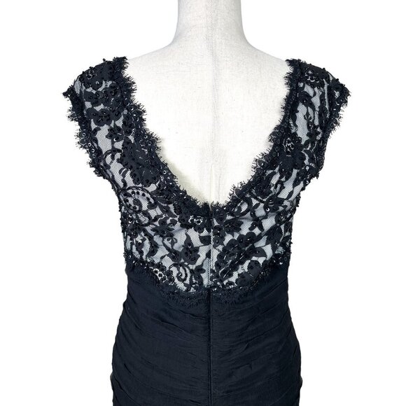 Tadashi Collection 100% SILK contrast blk Sheath dress sz 12‎ - Picture 8 of 12